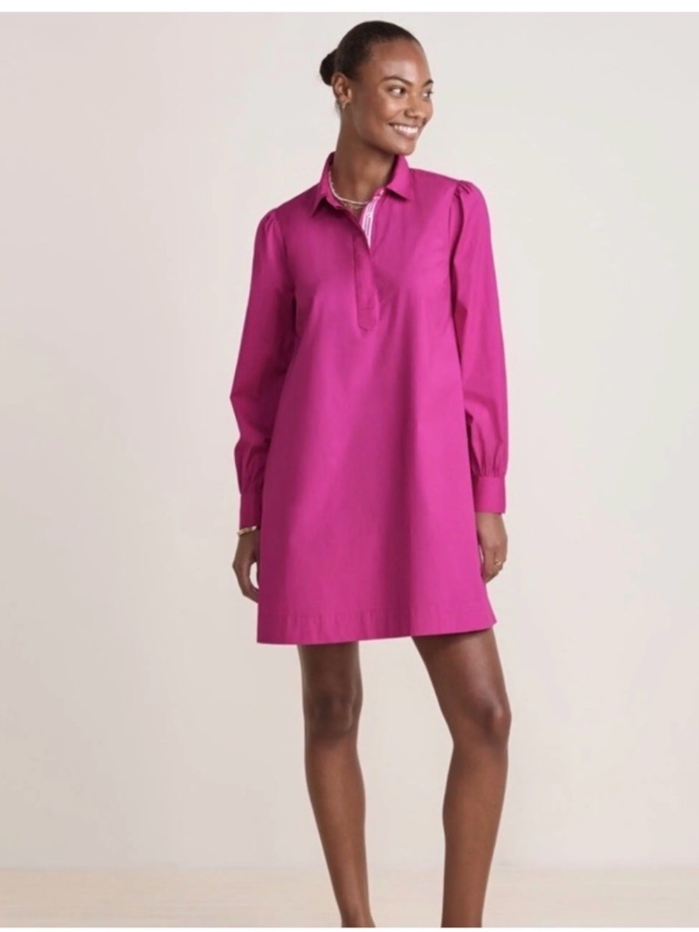 Vineyard Vines Corduroy Cotton Popover Shirt Dress Magenta Pink XL Barbie Preppy